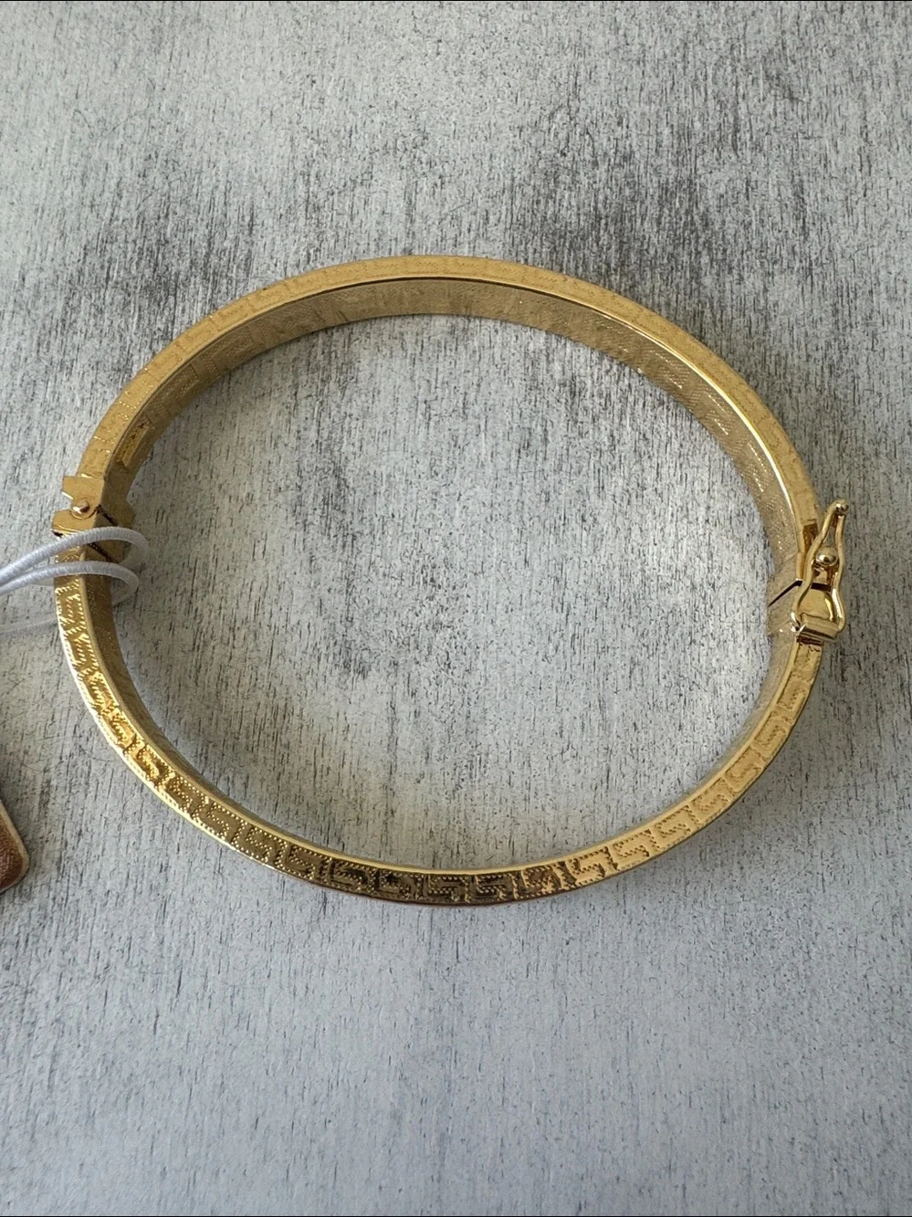 MIA FIORE Gold Plated Bronze Greek Key Dyadema Bangle Bracelet